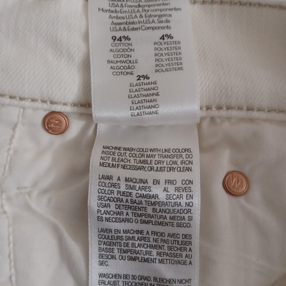 MOTHER THE MID RISE DAZZLER CROP FRAY JEANS CREAM PUFF - Picture 7 of 17
